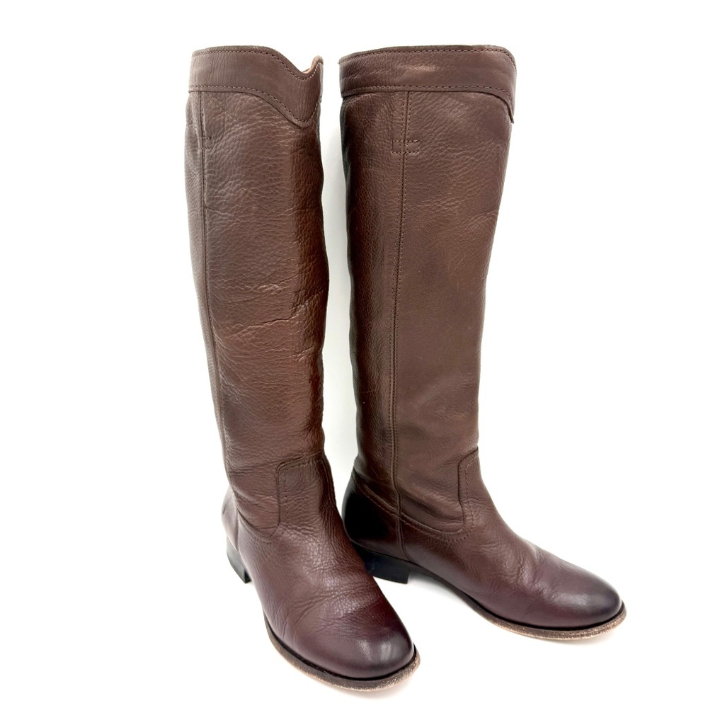 Frye Cara Tall Brown Leather Riding Boots
